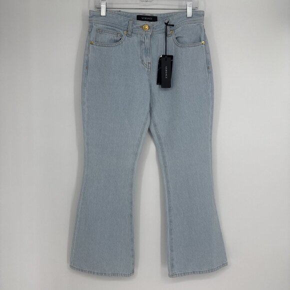 Versace Women's Denim with Heritage Print Jeans Size 28 US 1003366 NWT - Picture 5 of 11